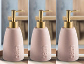 UMAI Liquid Soap Dispenser | Stoneware | Bathroom Sanitizer, Lotion, Shampoo Dispenser | Ceramic Handwash Bottle for Kitchen | Soap Dispenser for Wash Basin | Bathroom Accessories (Pack of 3)